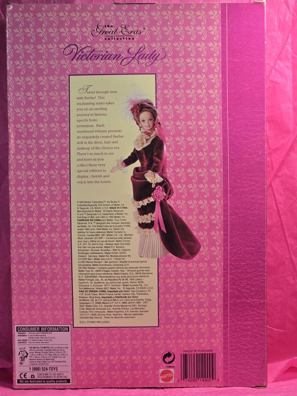 MIB Vintage 1995 Barbie Victorian Lady Great Eras Doll Mattel #14900